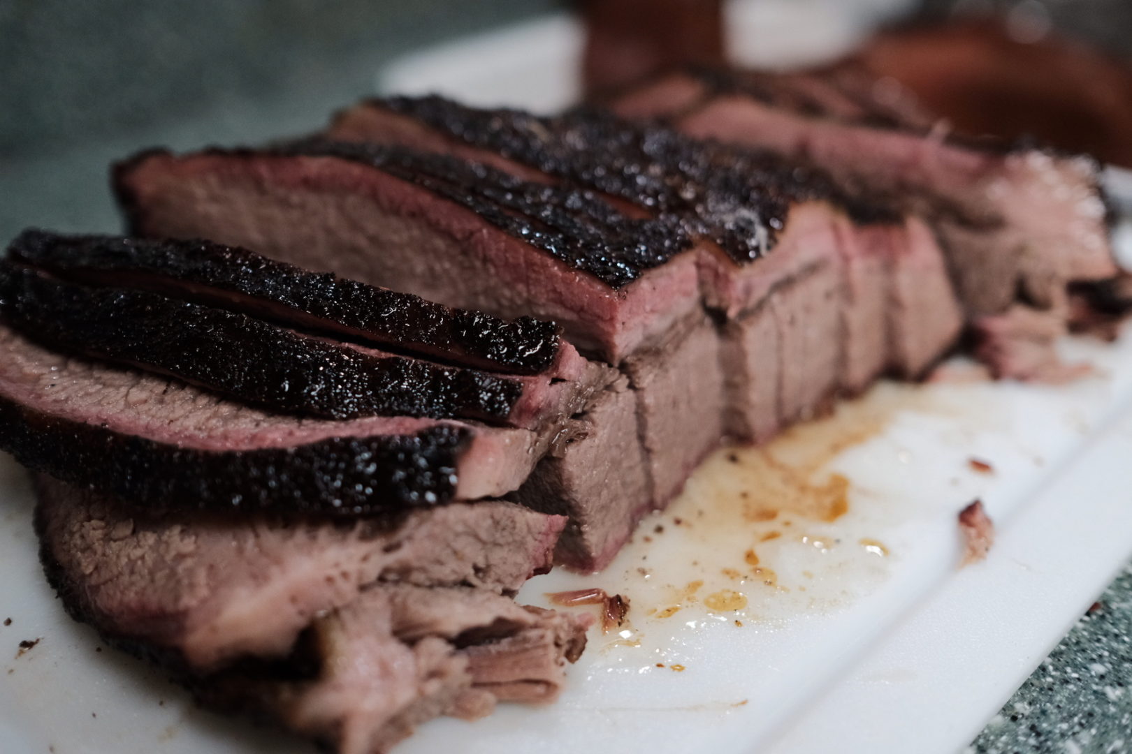 Sliced brisket. It looks way better than this Alt Text sounds